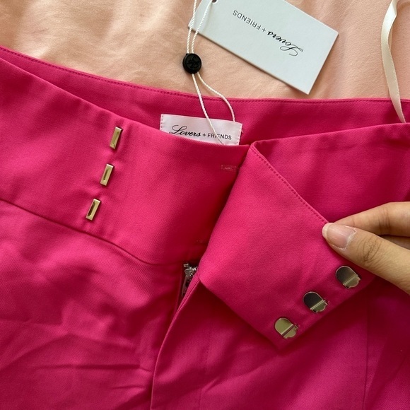 NEW Lovers + Friends Hot Pink Imani Cropped Slit Split Pants Trousers Barbie - Picture 8 of 8